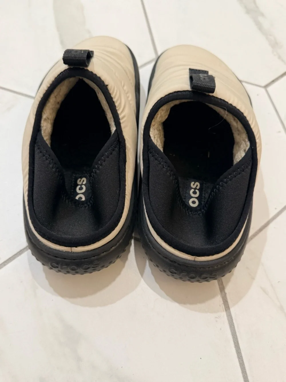 Crocs Kids Classic Puff Moc T Slip On Clogs Sherpa Lined Size 3 Warm Casual